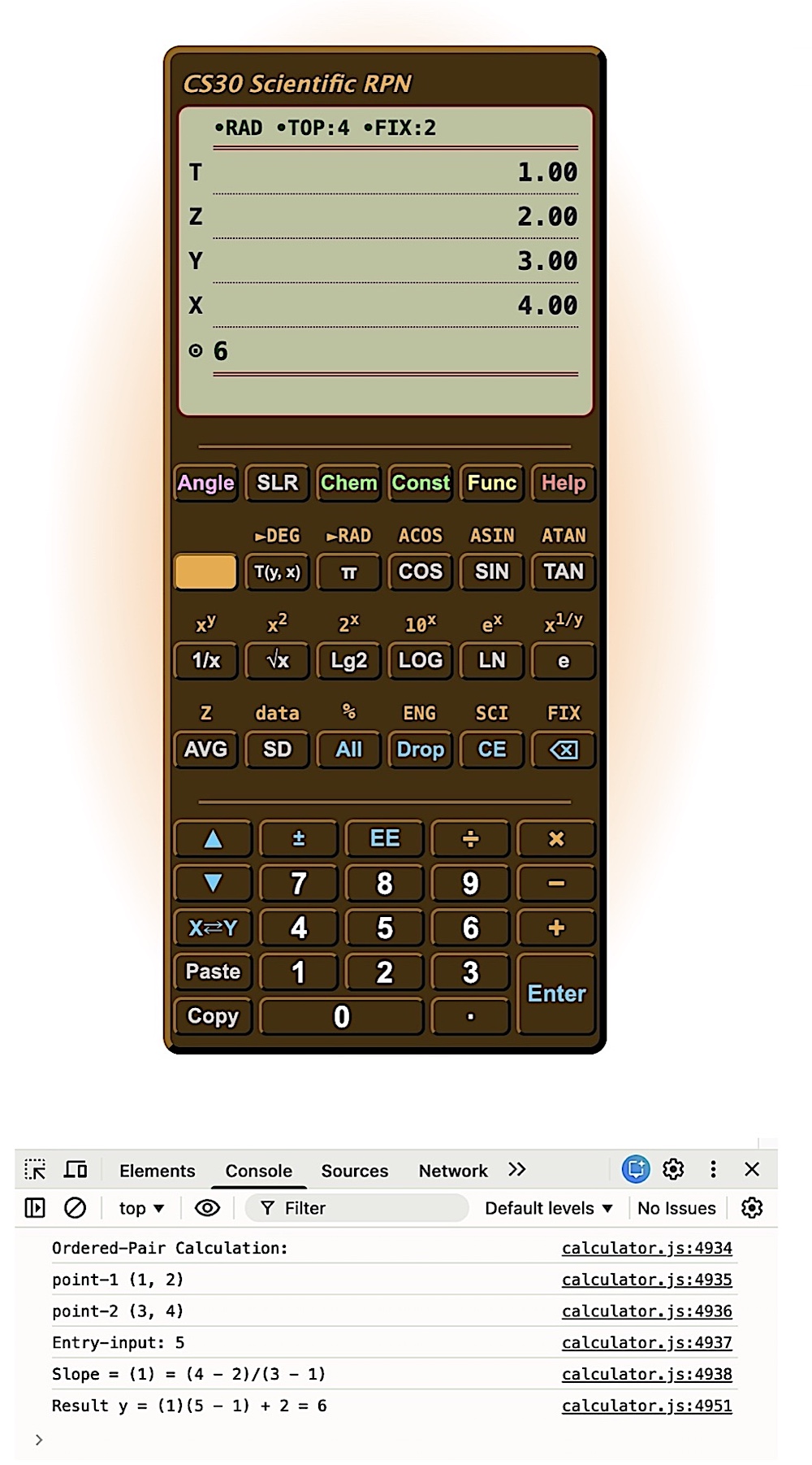 Buttons to Calculator